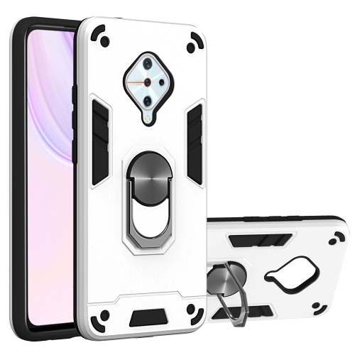 

For vivo V17(Russia Version) / Y9s / S1 Pro 2 in 1 Armour Series PC + TPU Protective Case with Ring Holder(Silver)