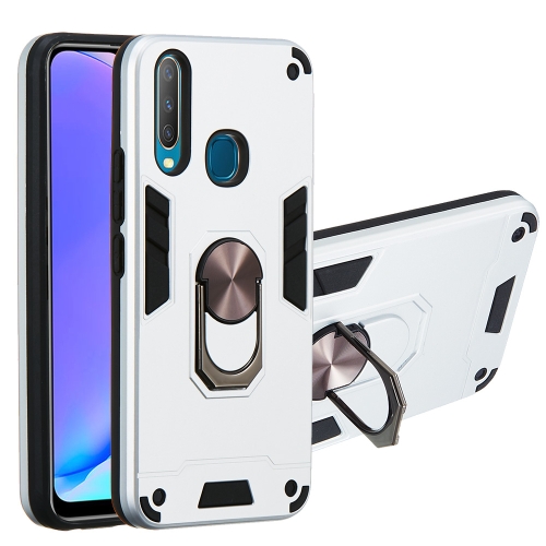 

For vivo Y17 / Y15 / Y12 / U10 / Y11 / Y3 2 in 1 Armour Series PC + TPU Protective Case with Ring Holder(Silver)
