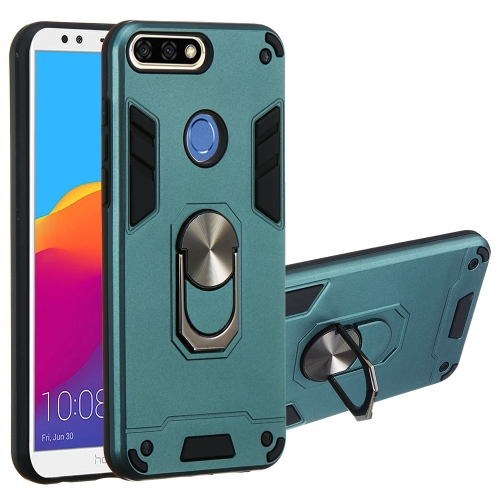 

For Huawei Honor 7C / Enjoy 8 2 in 1 Armour Series PC + TPU Protective Case with Ring Holder(Green)