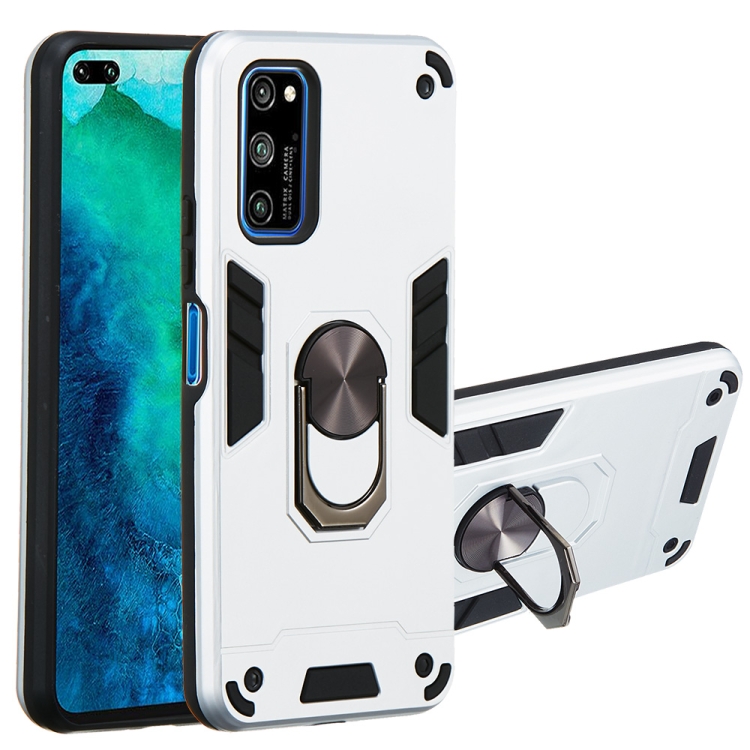 

For Huawei Honor V30 / V30 Pro 2 in 1 Armour Series PC + TPU Protective Case with Ring Holder(Silver)