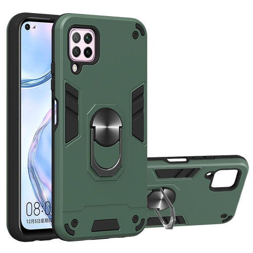 

For Huawei nova 6 SE 2 in 1 Armour Series PC + TPU Protective Case with Ring Holder(Green)