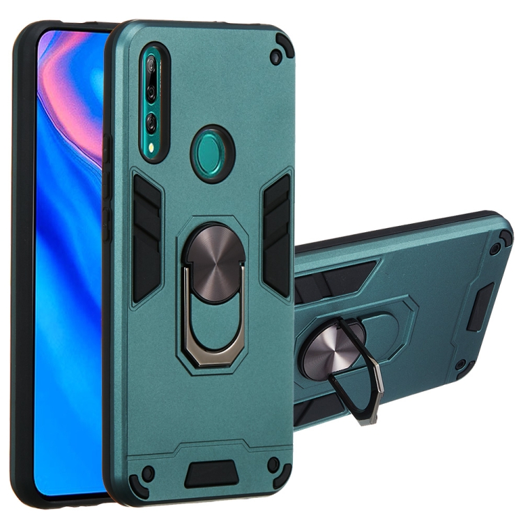 

For Huawei P Smart Z / Y9 Prime (2019) 2 in 1 Armour Series PC + TPU Protective Case with Ring Holder(Green)