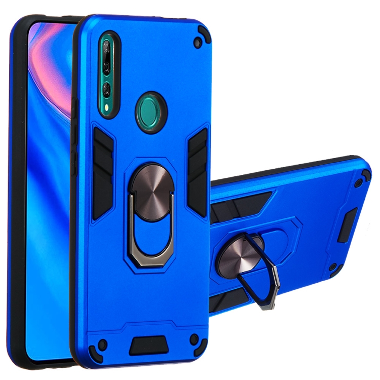 

For Huawei P Smart Z / Y9 Prime (2019) 2 in 1 Armour Series PC + TPU Protective Case with Ring Holder(Dark Blue)