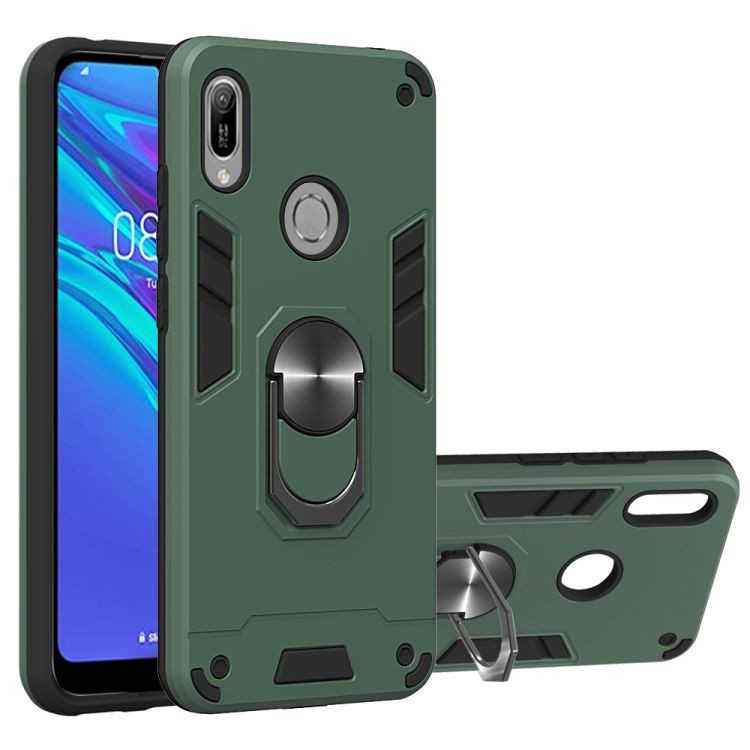 

For Huawei Honor 8A / Y6 (2019) 2 in 1 Armour Series PC + TPU Protective Case with Ring Holder(Green)