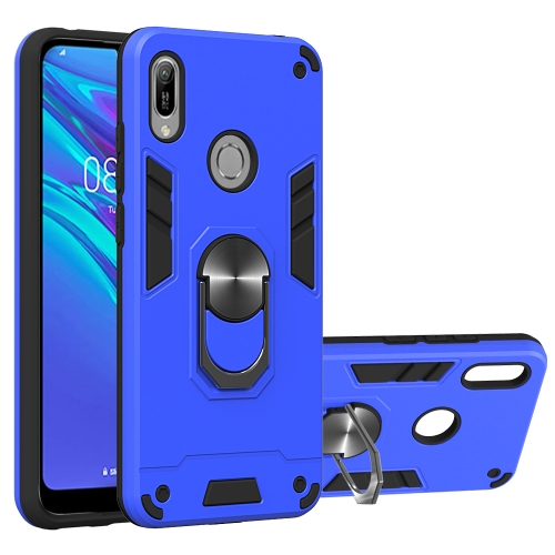 

For Huawei Honor 8A / Y6 (2019) 2 in 1 Armour Series PC + TPU Protective Case with Ring Holder(Dark Blue)