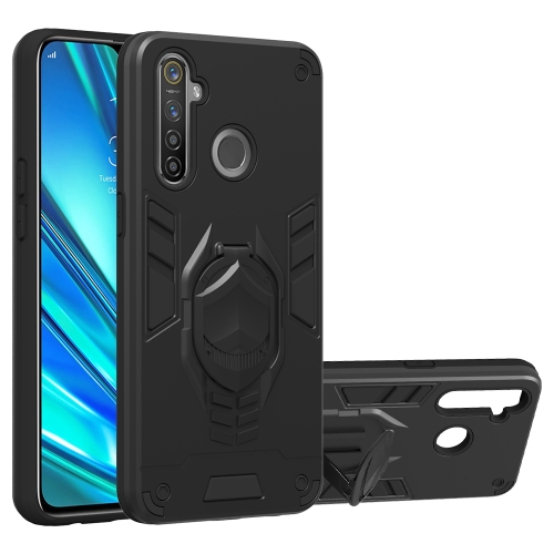 

For OPPO Realme 5 Pro 2 in 1 Armor Knight Series PC + TPU Protective Case with Invisible Holder(Black)