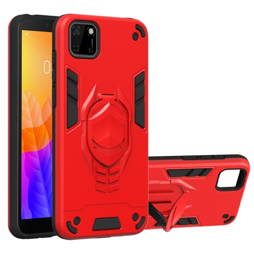 

For Huawei Y5p (2020) 2 in 1 Armor Knight Series PC + TPU Protective Case with Invisible Holder(Red)