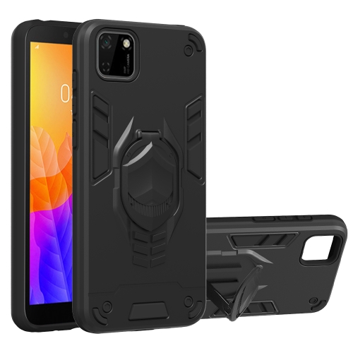 

For Huawei Y5p (2020) 2 in 1 Armor Knight Series PC + TPU Protective Case with Invisible Holder(Black)