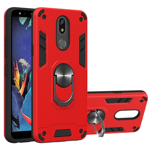 

For LG K40 2 in 1 Armour Series PC + TPU Protective Case with Ring Holder(Red)