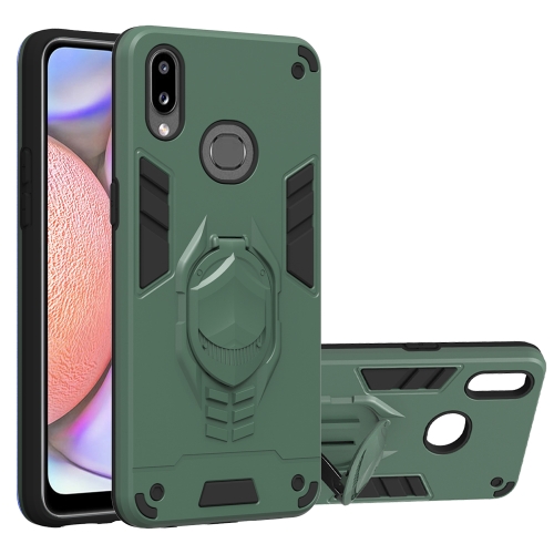 

For Samsung Galaxy A10s 2 in 1 Armor Knight Series PC + TPU Protective Case with Invisible Holder(Deep Green)