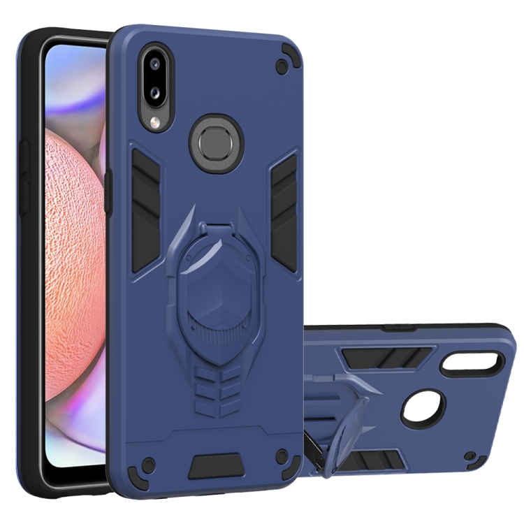 

For Samsung Galaxy A10s 2 in 1 Armor Knight Series PC + TPU Protective Case with Invisible Holder(Royal Blue)