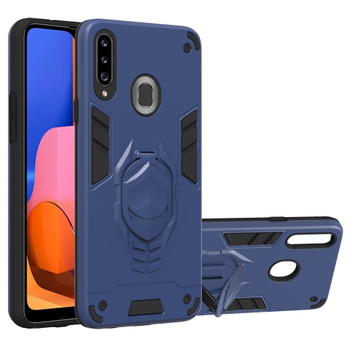 

For Samsung Galaxy A20s 2 in 1 Armor Knight Series PC + TPU Protective Case with Invisible Holder(Royal Blue)