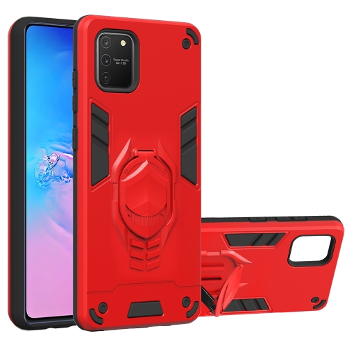 

For Samsung Galaxy A81 / Note 10 Lite 2 in 1 Armor Knight Series PC + TPU Protective Case with Invisible Holder(Red)