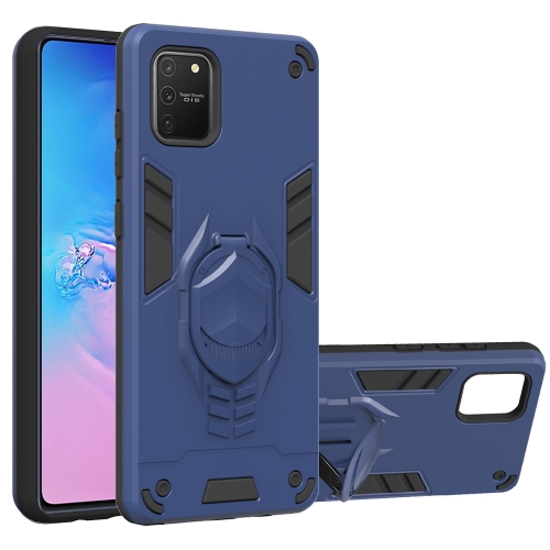 

For Samsung Galaxy A81 / Note 10 Lite 2 in 1 Armor Knight Series PC + TPU Protective Case with Invisible Holder(Royal Blue)