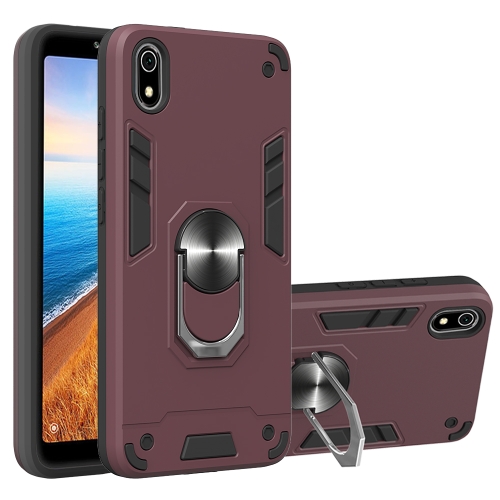 

For Xiaomi Redmi 7A 2 in 1 Armour Series PC + TPU Protective Case with Ring Holder(Wine Red)
