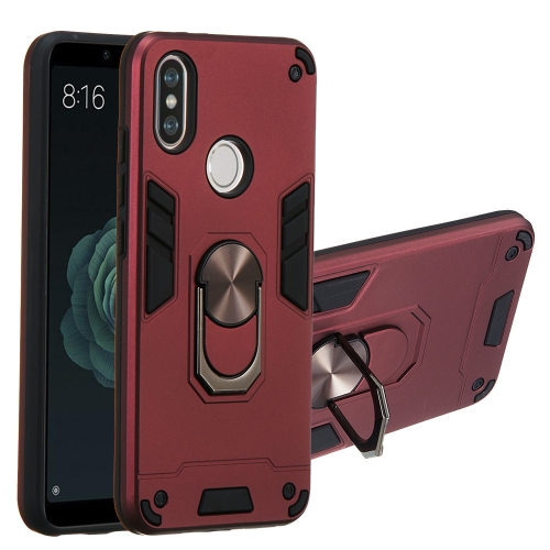 

For Xiaomi Mi 6X / A2 2 in 1 Armour Series PC + TPU Protective Case with Ring Holder(Wine Red)
