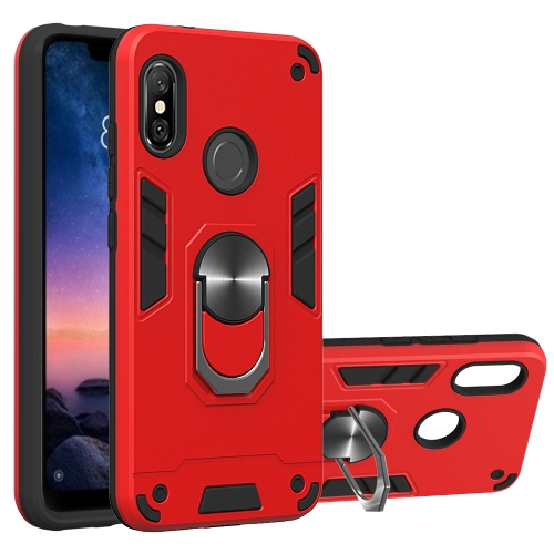 

For Xiaomi Rdemi 6 Pro / Mi A2 Lite 2 in 1 Armour Series PC + TPU Protective Case with Ring Holder(Red)