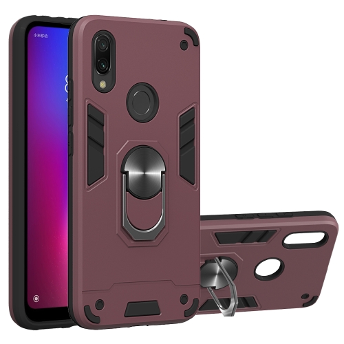 

For Xiaomi Redmi 7 / Y3 2 in 1 Armour Series PC + TPU Protective Case with Ring Holder(Wine Red)