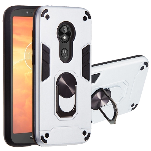 

For Motorola E5 Play / E5 (US Version) 2 in 1 Armour Series PC + TPU Protective Case with Ring Holder(Silver)