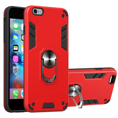 

For iPhone 6 Plus / 6s Plus 2 in 1 Armour Series PC + TPU Protective Case with Ring Holder(Red)