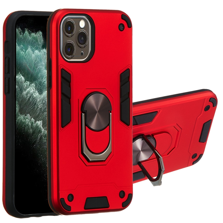 

For iPhone 11 Pro 2 in 1 Armour Series PC + TPU Protective Case with Ring Holder(Red)