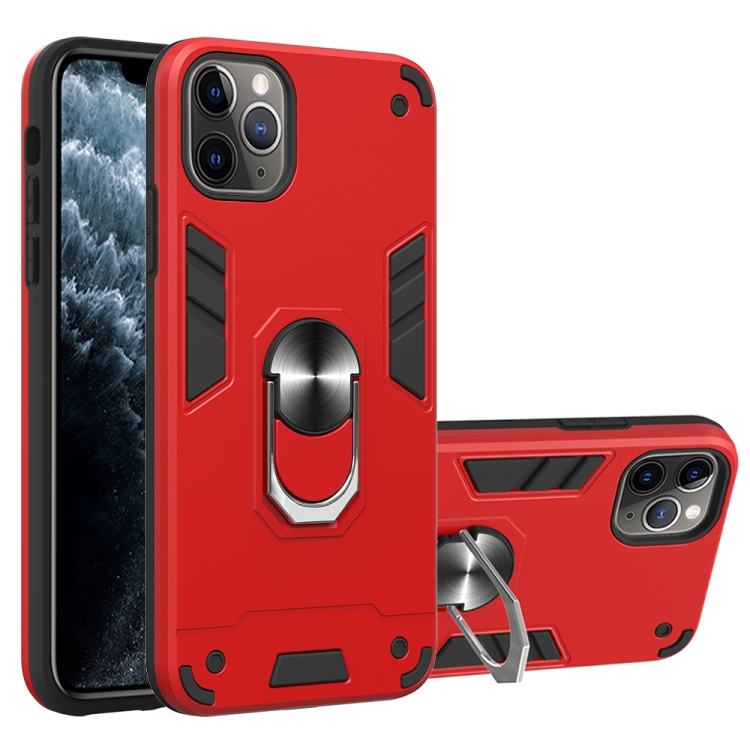 

For iPhone 11 Pro Max 2 in 1 Armour Series PC + TPU Protective Case with Ring Holder(Red)