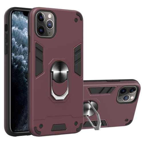

For iPhone 11 Pro Max 2 in 1 Armour Series PC + TPU Protective Case with Ring Holder(Wnie Red)