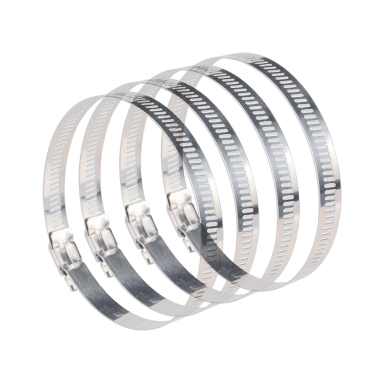 

4 PCS Stainless Steel Hose Clamps Pipe Clip Fuel Line Clip, Size: 72-95mm
