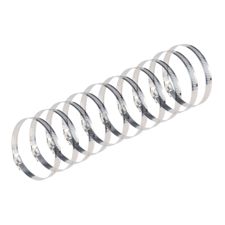 

10 PCS Stainless Steel Hose Clamps Pipe Clip Fuel Line Clip, Size: 91-114mm