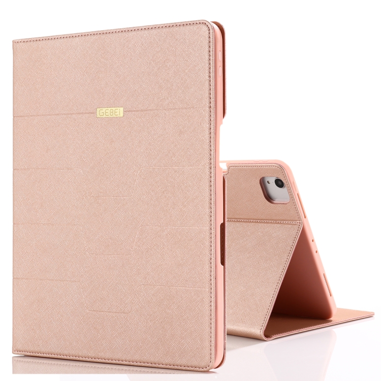 

For iPad Pro 11 inch (2020) GEBEI PU+TPU Horizontal Flip Leather Case with Holder & Card Slots(Rose Gold)