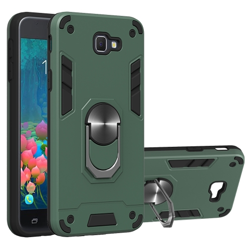 

For Samsung Galaxy J5 Prime 2 in 1 Armour Series PC + TPU Protective Case with Ring Holder(Green)