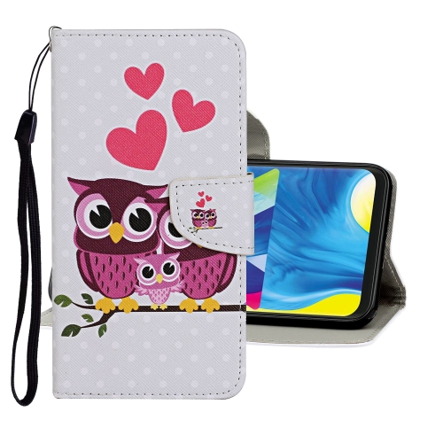 

For Samsung Galaxy A20 / A30 Colored Drawing Pattern Horizontal Flip Leather Case with Holder & Card Slots & Wallet(Owl)