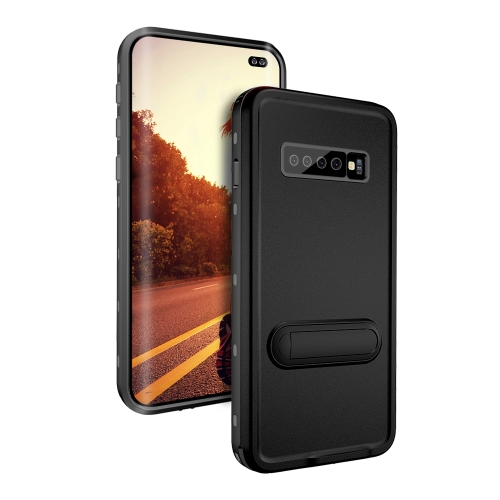 

For Samsung Galaxy S10 Plus RedPepper Shockproof Waterproof Solid Color PC + TPU Protective Case with Holder(Black)