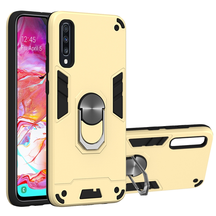 

For Samsung Galaxy A70 & A70s 2 in 1 Armour Series PC + TPU Protective Case with Ring Holder(Gold)