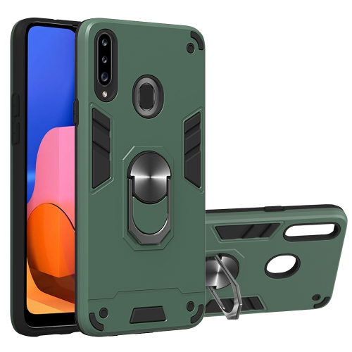 

For Samsung Galaxy A20s 2 in 1 Armour Series PC + TPU Protective Case with Ring Holder(Green)