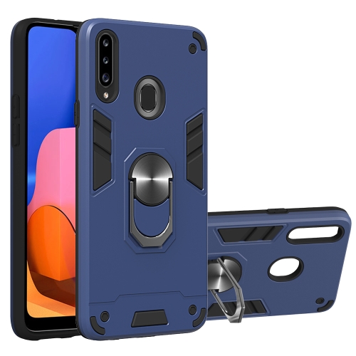 

For Samsung Galaxy A20s 2 in 1 Armour Series PC + TPU Protective Case with Ring Holder(Sapphire Blue)