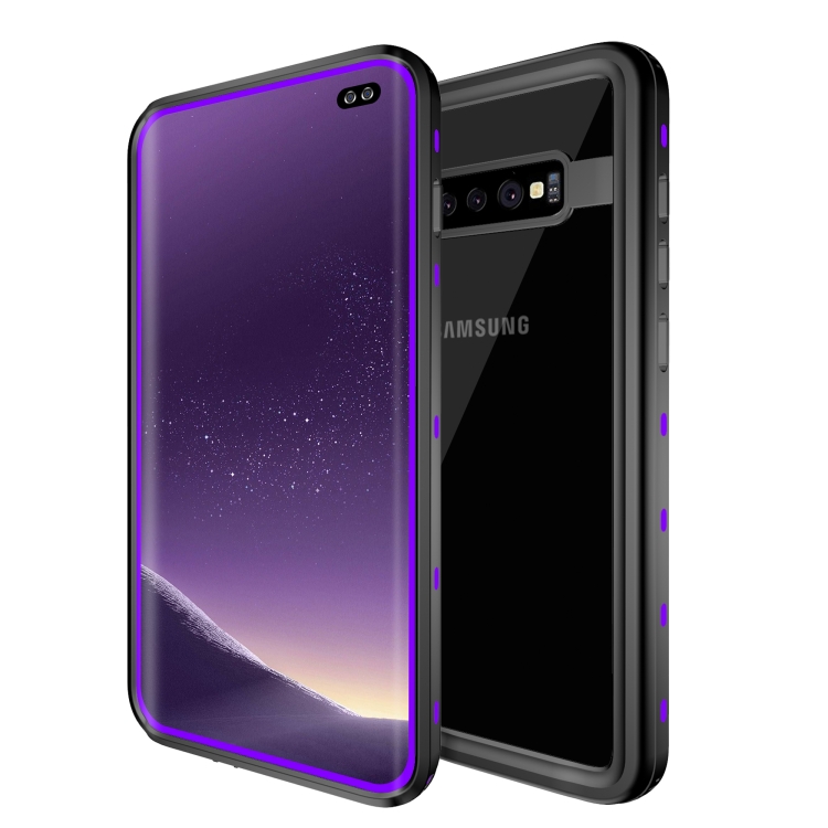 

For Samsung Galaxy S10 Plus RedPepper Transparent Dot Shockproof Waterproof PC + TPU Protective Case(Purple)