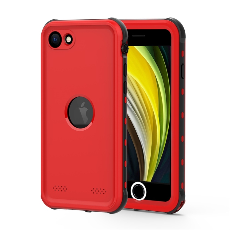 

For iPhone SE 2020 RedPepper Shockproof Waterproof Solid Color PC + TPU Protective Case(Red)