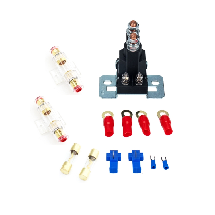 

Car Modification Small Contact 12V / 500A Contact Dual Battery High Current DC Relay with Fuse Holder + 100A Fuse Kit