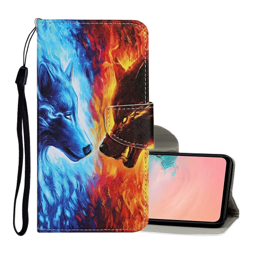 

For Samsung Galaxy S20+ Colored Drawing Pattern Horizontal Flip Leather Case with Holder & Card Slots & Wallet & Lanyard(Flame Wolf)