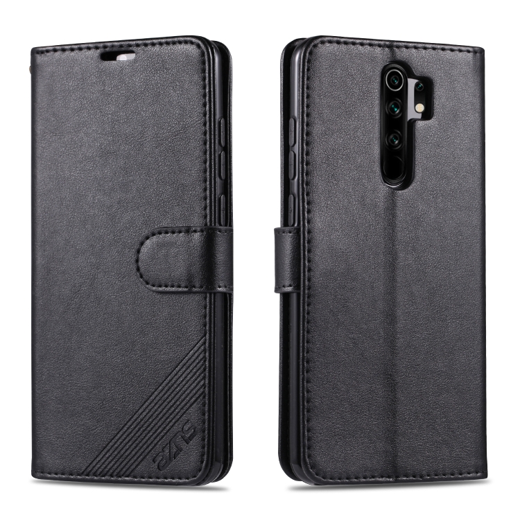 

For Xiaomi Redmi 9 AZNS Sheepskin Texture Horizontal Flip Leather Case with Holder & Card Slots & Wallet(Black)