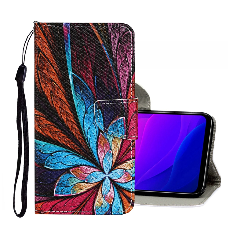 

For Xiaomi Mi 10 Lite 5G Colored Drawing Pattern Horizontal Flip Leather Case with Holder & Card Slots & Wallet(Colorful Flower)