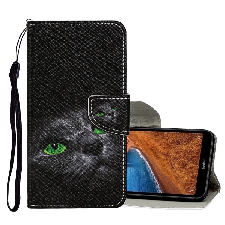 

For Xiaomi Redmi 7A Colored Drawing Pattern Horizontal Flip Leather Case with Holder & Card Slots & Wallet(Black Cat)
