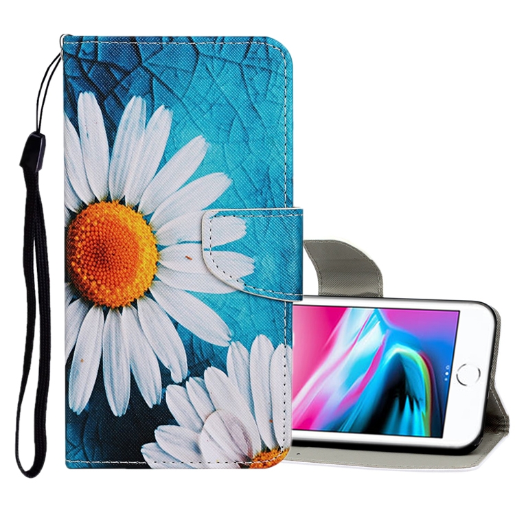 

For iPhone 8 / 7 Colored Drawing Pattern Horizontal Flip Leather Case with Holder & Card Slots & Wallet(Daisy)