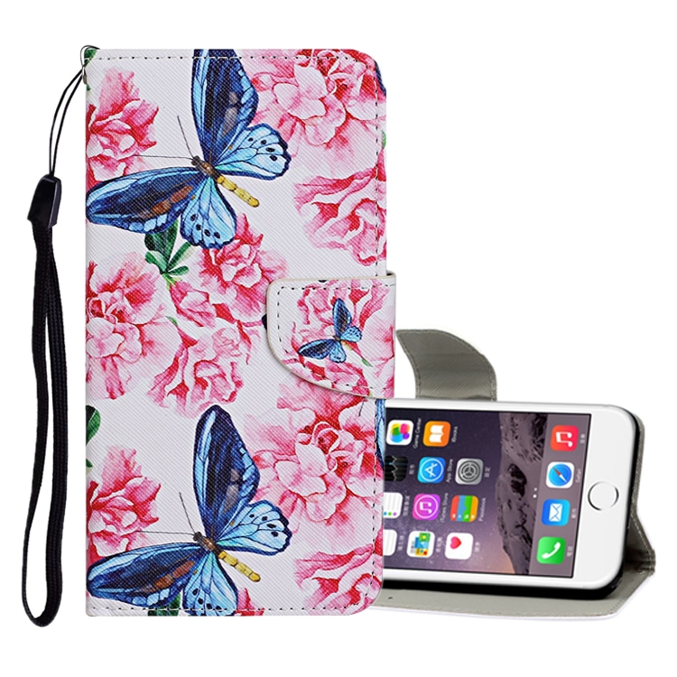 

For iPhone 6 / 6s Colored Drawing Pattern Horizontal Flip Leather Case with Holder & Card Slots & Wallet(Dragonfly Flower)