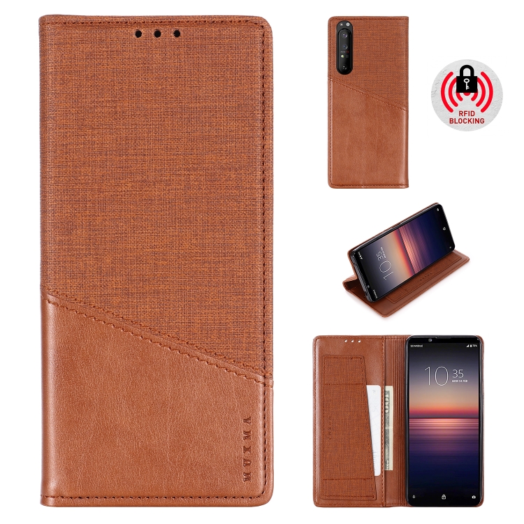 

For Sony Xpeira 1 II MUXMA MX109 Horizontal Flip Leather Case with Holder & Card Slot & Wallet(Brown)