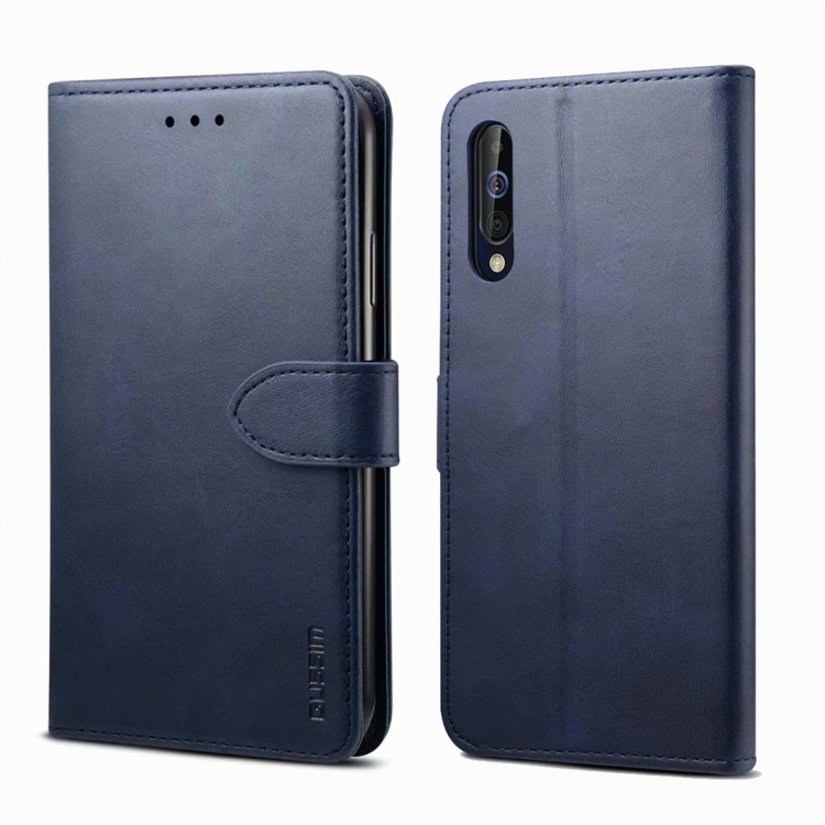 

For Samsung Galaxy A70 GUSSIM Business Style Horizontal Flip Leather Case with Holder & Card Slots & Wallet(Blue)