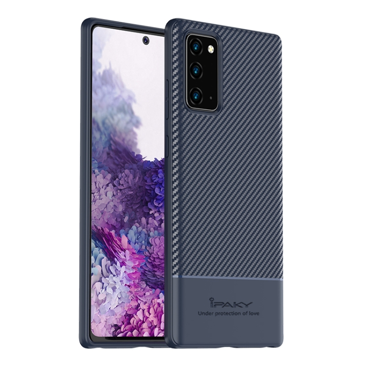 

For Samsung Galaxy Note 20 iPAKY Carbon Fiber Texture Soft TPU Case(Blue)