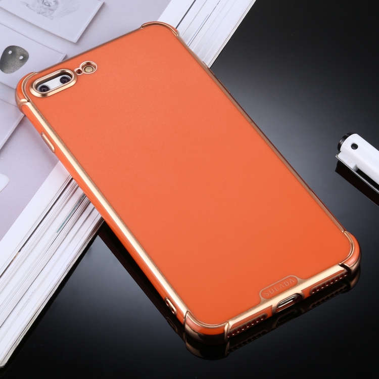 

For iPhone 8 Plus / 7 Plus SULADA Colorful Shield Series TPU + Plating Edge Protective Case(Orange)