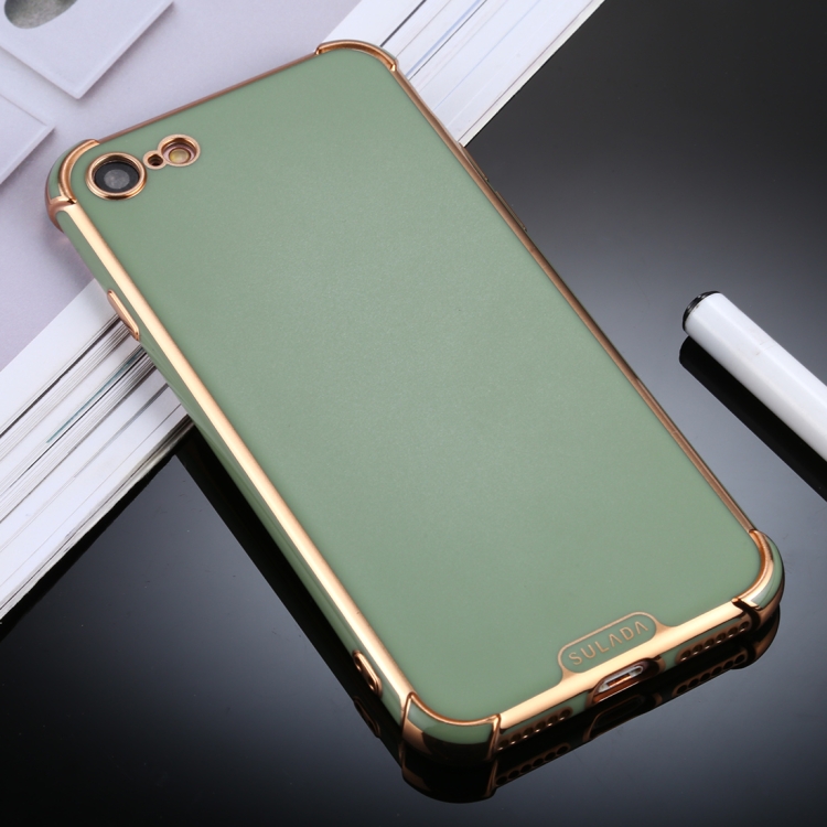 

For iPhone 8 / 7 SULADA Colorful Shield Series TPU + Plating Edge Protective Case(Green)